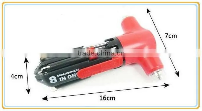 8 in 1 multifunctional emergency hammer
