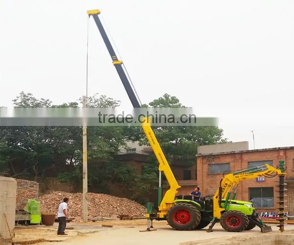 Railway using Pole hydraulic rotary drill rig with tractor mounded 5 tons crane recommened by CCTV10