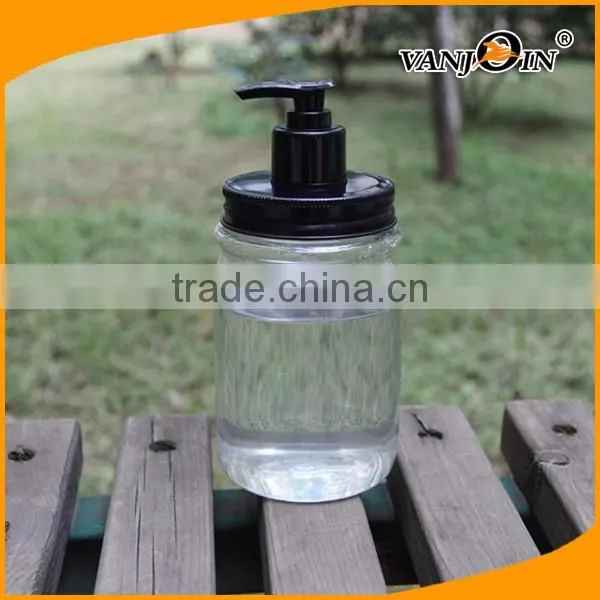 Factory Price 18OZ Empty Clear Round Plastic Mason Jar with Pump Spray Cap