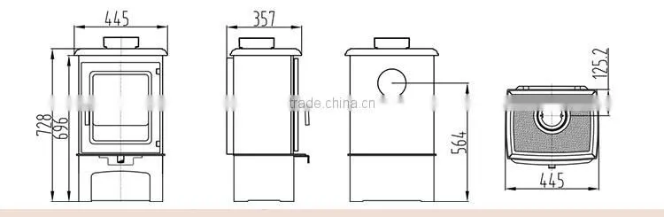 Direct salling ivory white enamel wood burning stove/wood stove/fireplace from Chinese factory HF905UBE