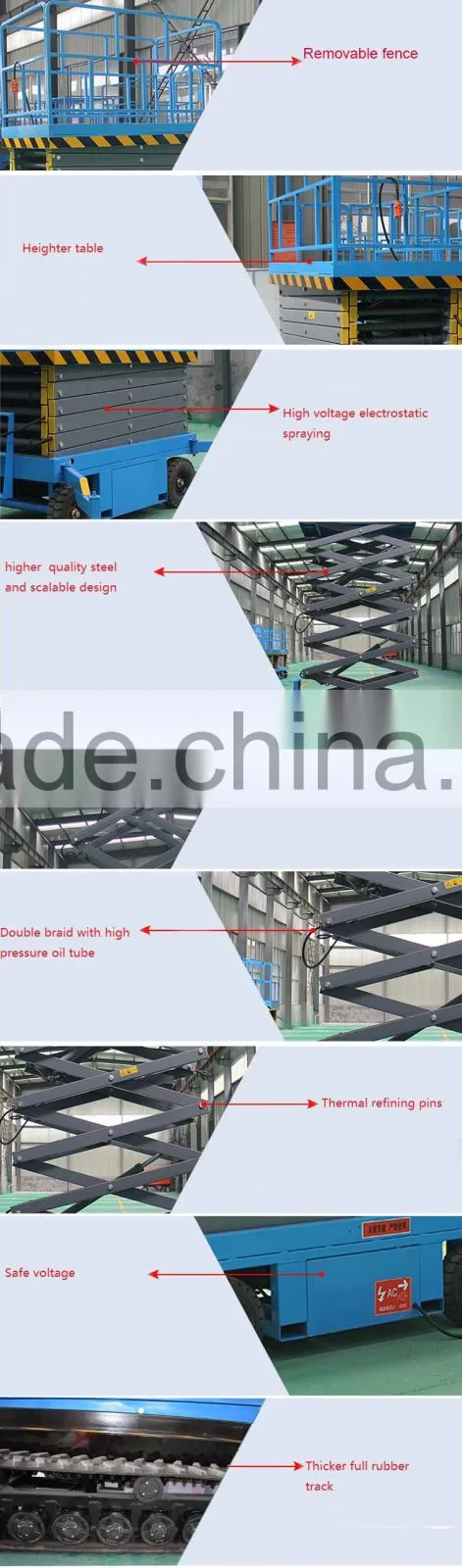 5 meters full rubber track lifter for greenhouse