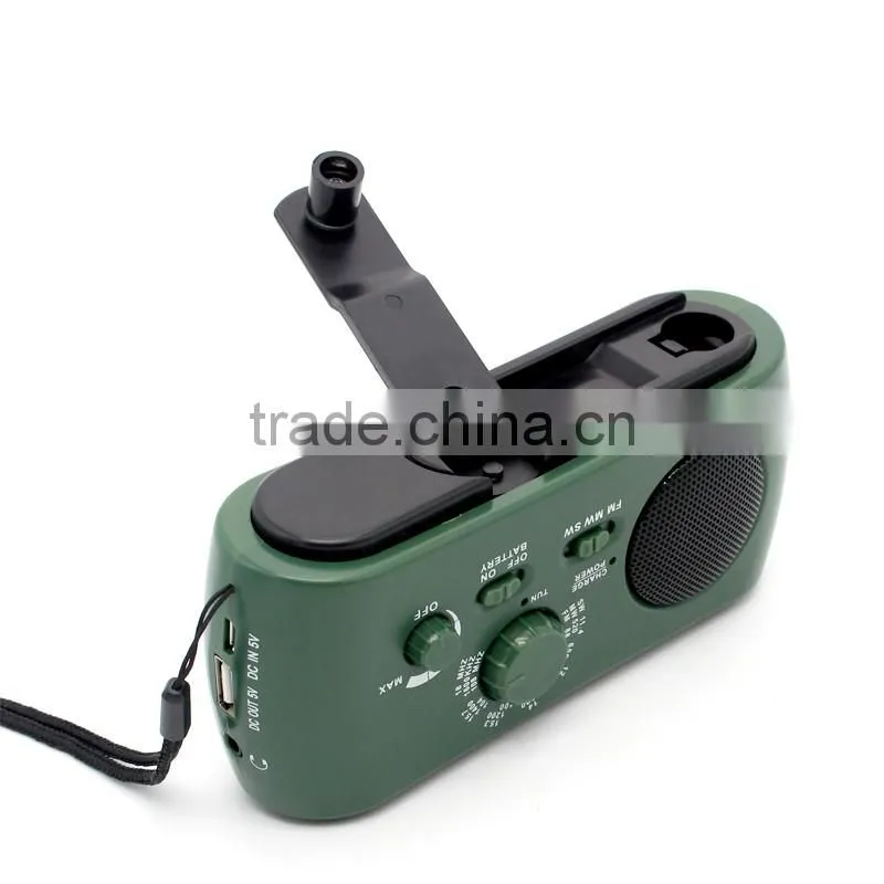 Multifunct Emergency AM/FM portable Radio Solar/Dynamo Powered w/Flashlight