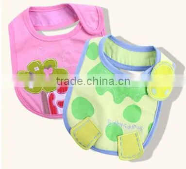 2014 latest and cute design styles embroidery baby bibs