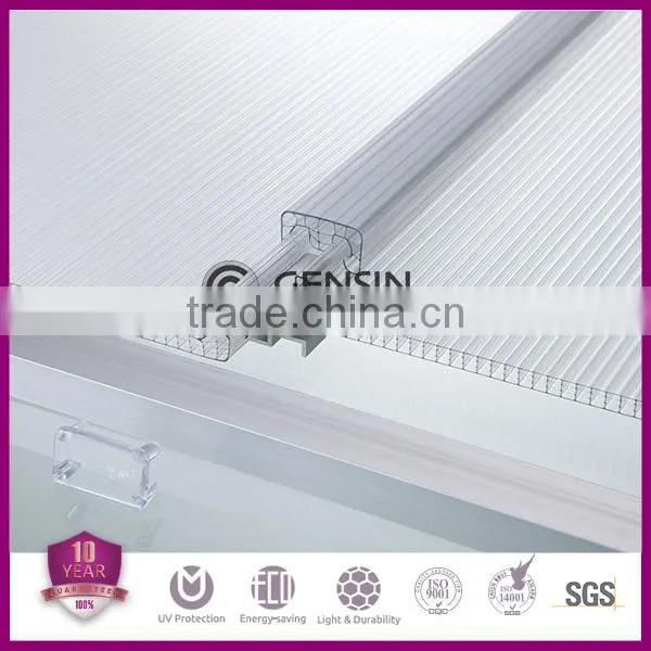 4-wall Rectangle U-lock polycarbonate hollow sheet 6/8/10mm