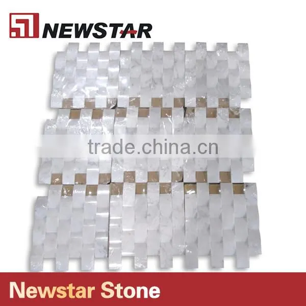Newstar Natural White Carrara 3D Cambered Wall Decoration Mosaic
