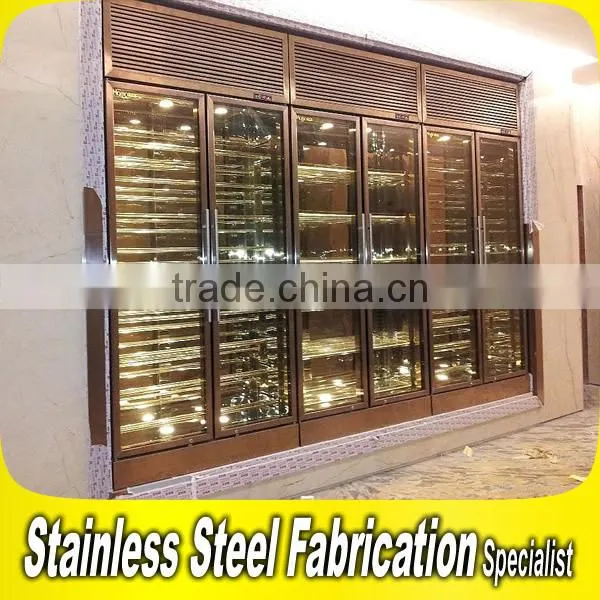 Custom Made Stainless Steel Wine Cabinet for Bar Restaurant
