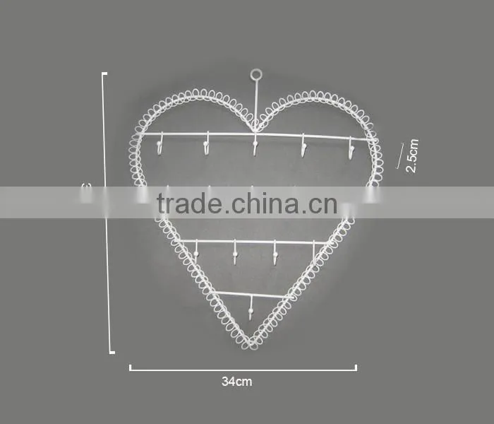 Jewelry Organizer Hanging Heart Shape Earring Holder