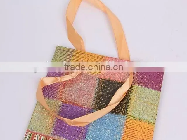 Foldable Gift Bag With Checked Pattern/ Shopping Bag