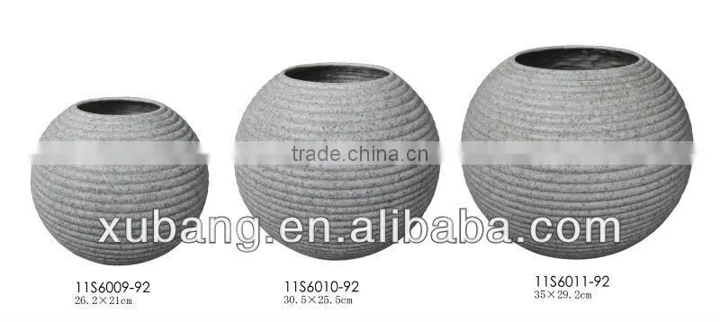 sandstone Bold stripe ball garden decor vase