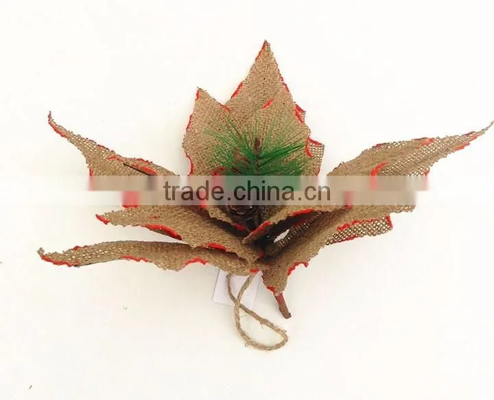new products to sell artificial burlap poinsettia flowers for sale for Christmas decor