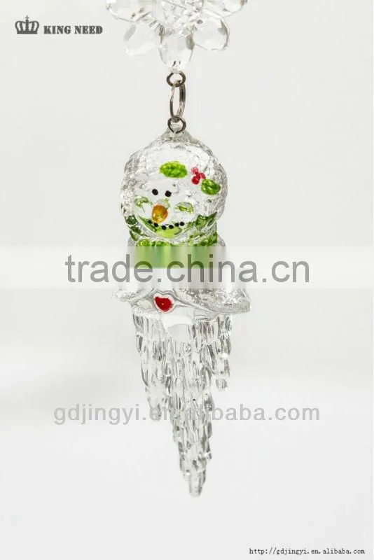 acrylic snowman head icicle Xmas hanging decorations