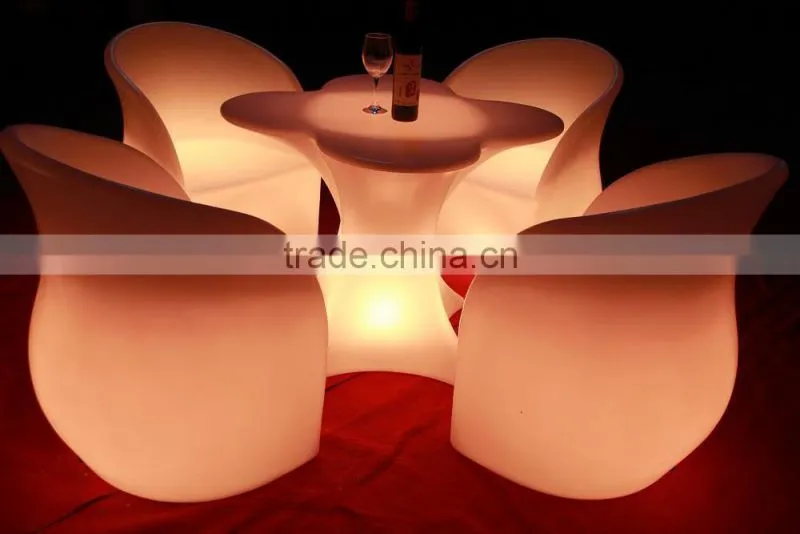 High quality plastic led flash table set with Infrared Remote control