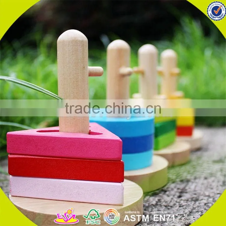 wholesale colorful wooden sort and stack toy intelligence wooden sort and stack toy W11C001
