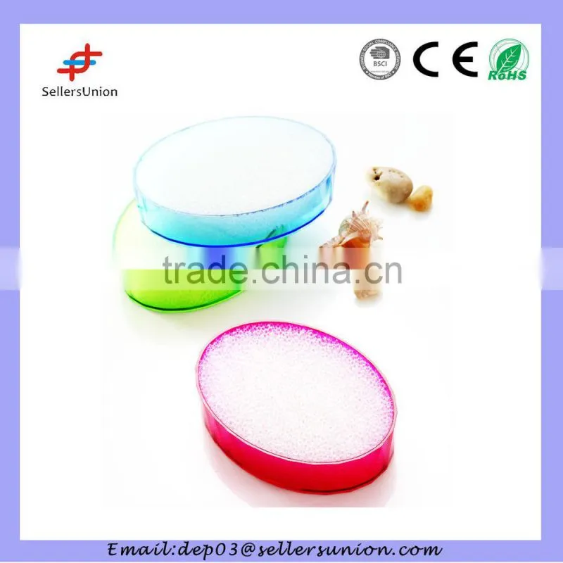 Plastic Soap Holder oval soap Box with Aerobic Spongy Pad for Bathroom