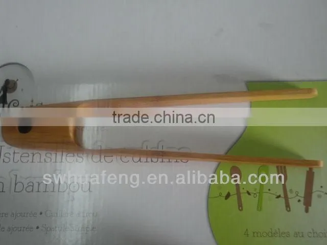 2017 new design bamboo bread tong