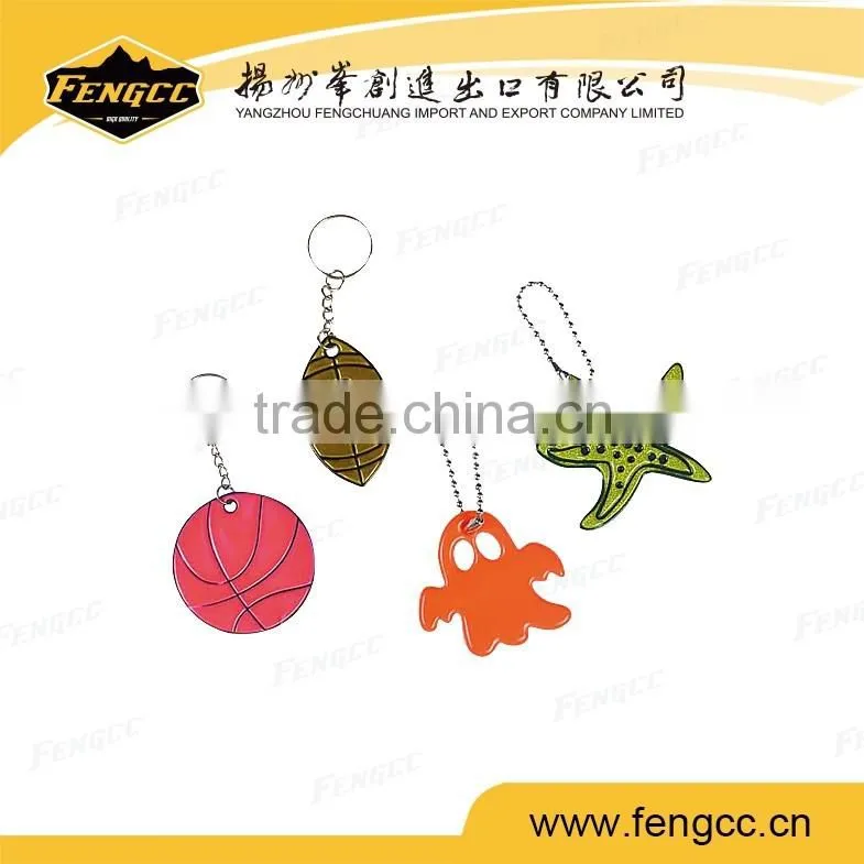 Custom cheap reflective custom made key keychains