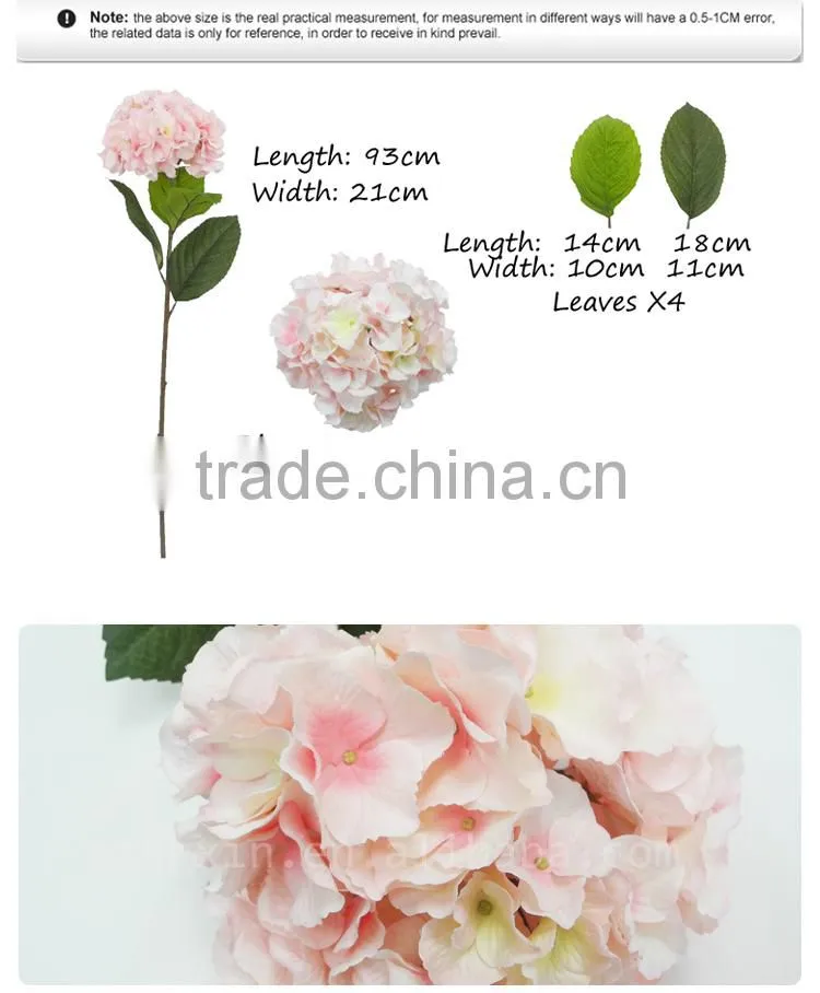 hot sell wholesale artificial hydrangea stem flower table centerpieces wedding decoration