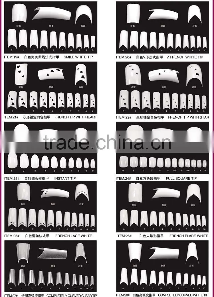 NEWAIR Wholesale 500pcs Nail Salon Hot False French Nail Art Fake Nail Tips