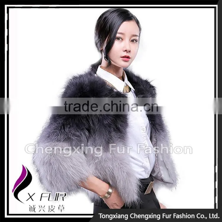 CX-G-A-01C China Manufacturer Dyed Women Raccoon Fur Jacket