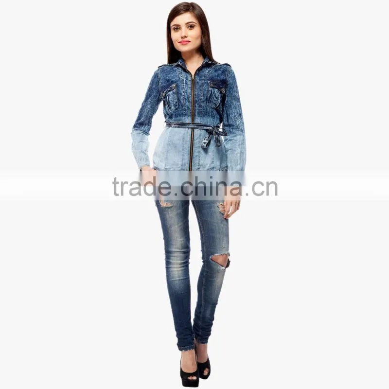latest new design two tone fitness with zip long jacket for women