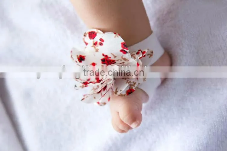 Newest Baby barefoot sandals foot flower infant Kids foot wear sandals walker shoes Barefoot Sandals