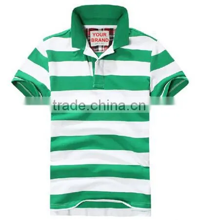 Good cheap price 200 grams urban 100% cotton oem stripes print style customized embroidered logo polo shirts for mens