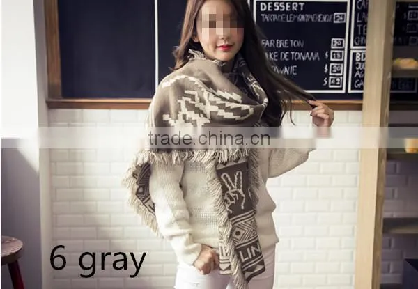 Korean style fashion latest design long acrylic candy color choice elegant wear shawl scarf womens