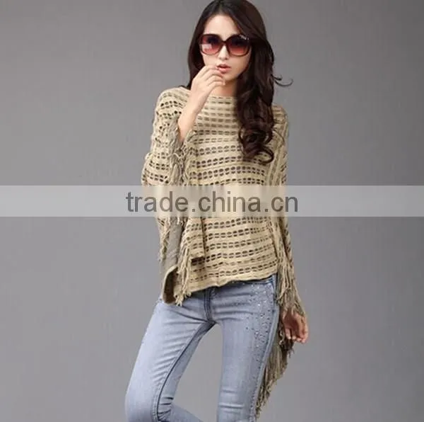 Latest design different color choice women batwing sleeve solid stitching knit cardigan new sweater