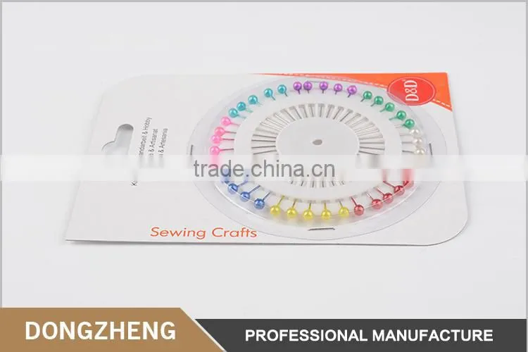 Hot sale multi colour sewing accessory round pearl head pin for ornament
