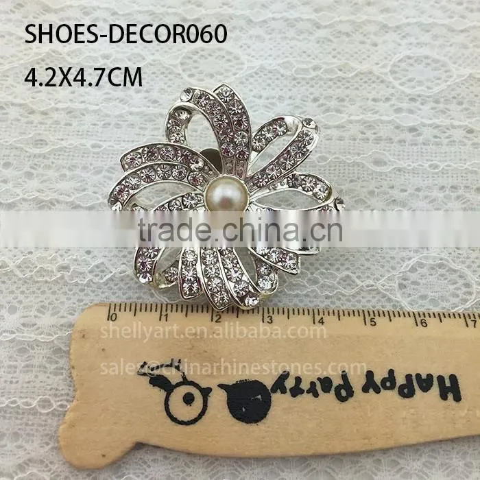 2016 new Design flower rhinestone crystal shoe clips