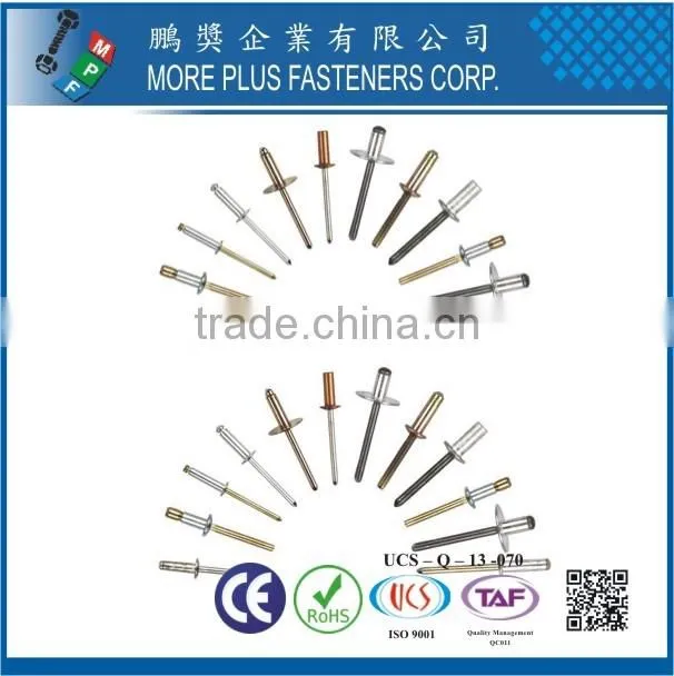 Made in Taiwan Manufacturer Aluminum DIN Open End Blind Rivet