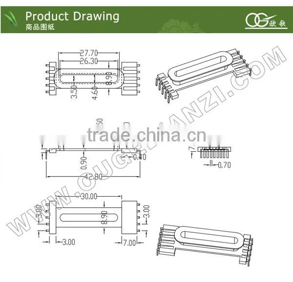 EDR2810 transformer bobbin,plastic spool bobbin