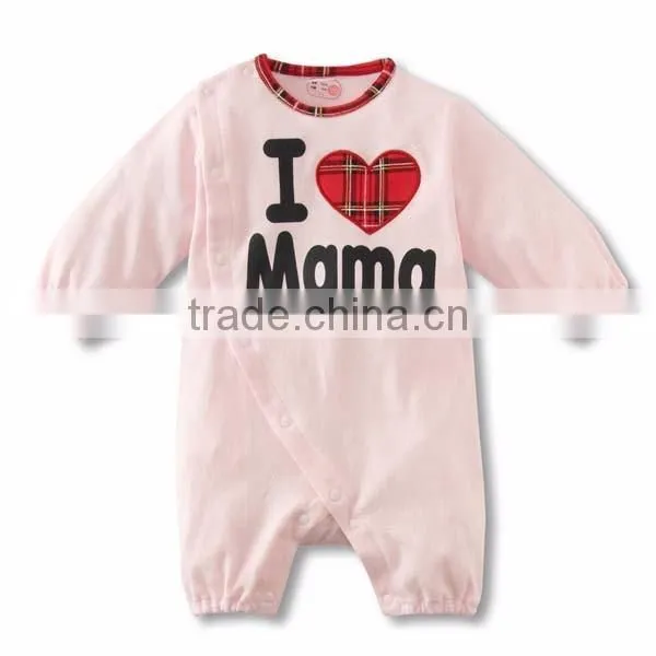 2016 autumn sweet heart long sleeve pure cotton baby girl & boy romper