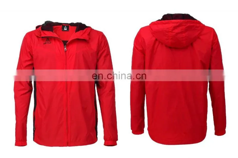 Healy 100% polyester lightweight waterproof hood rain jacket