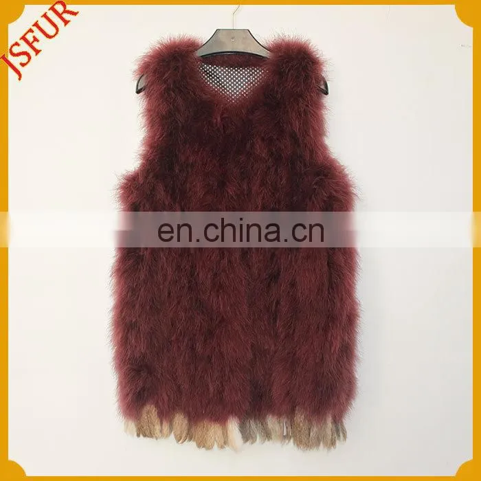 2015 Newest Unique Style Turkey Feather Vest Wholesale Clothing In Turkey Feather