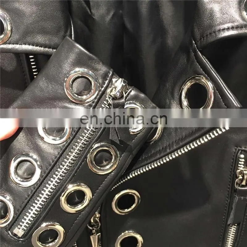 Custom Design Women Black Leather Jacket Custom Made Leather Jacket