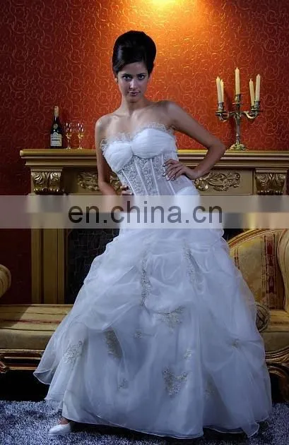 EB328 Fascinating wedding dress modern wedding gown handed pleat sexy wedding dress