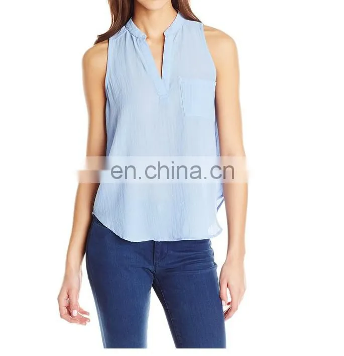 High quality hot sale ladys wholesale split V neck