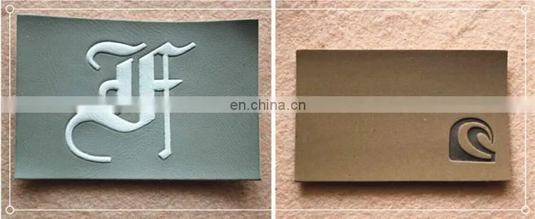 custom denim embossed leather patch