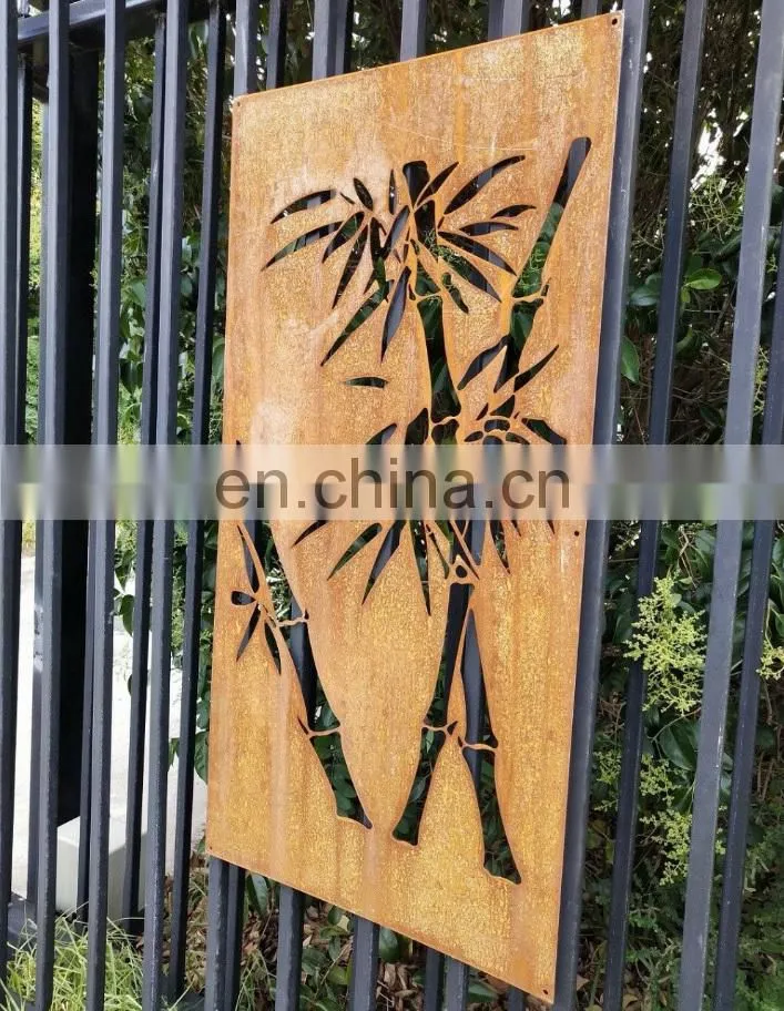 Custom made laser cut corten steel garden screens