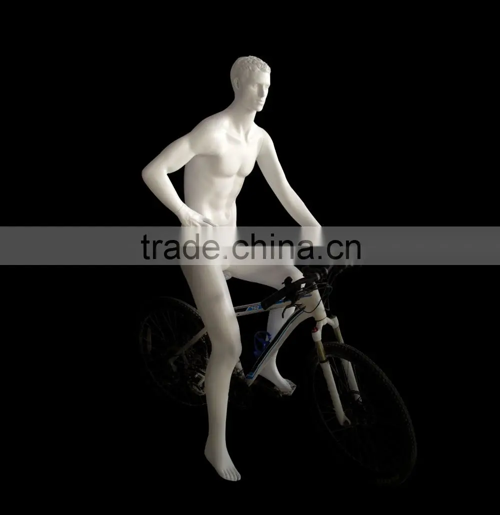 Fiberglass Cycling Men mannequin White Fashion Male Full Body Model QC1