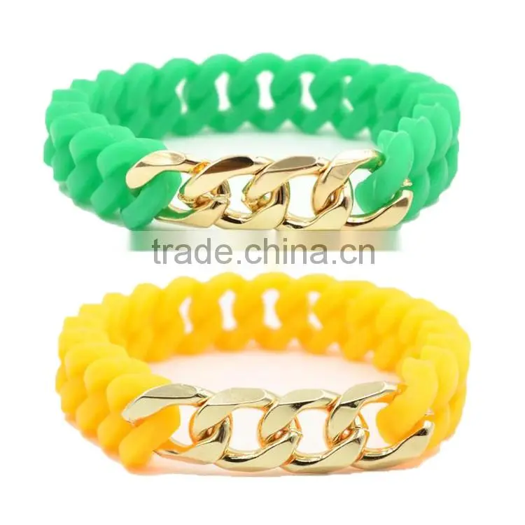 Summer bracelet 2016 FDA Silicone Rubber Bracelet Wrist hand Bangle Bracelet