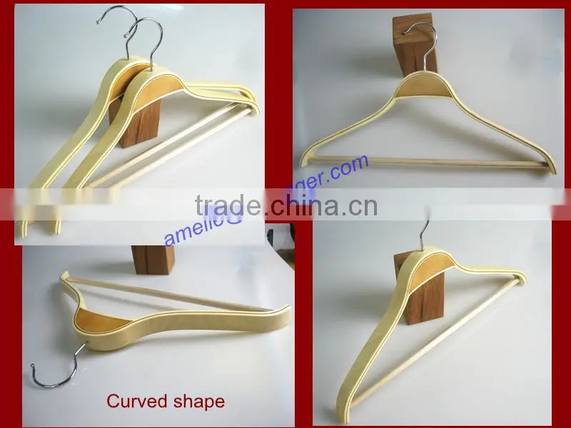 Curved hanger laminated wooden hanger for suits