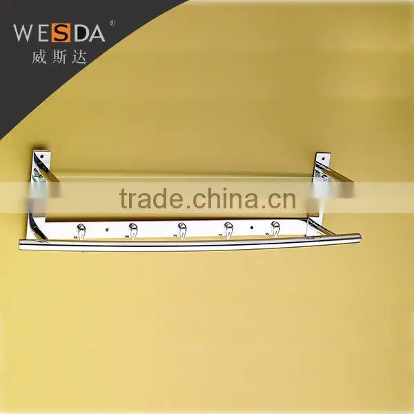 Wesda Wall Mounted Stainless Steel Bathroom Accessories Set Glass Storage Rack C005