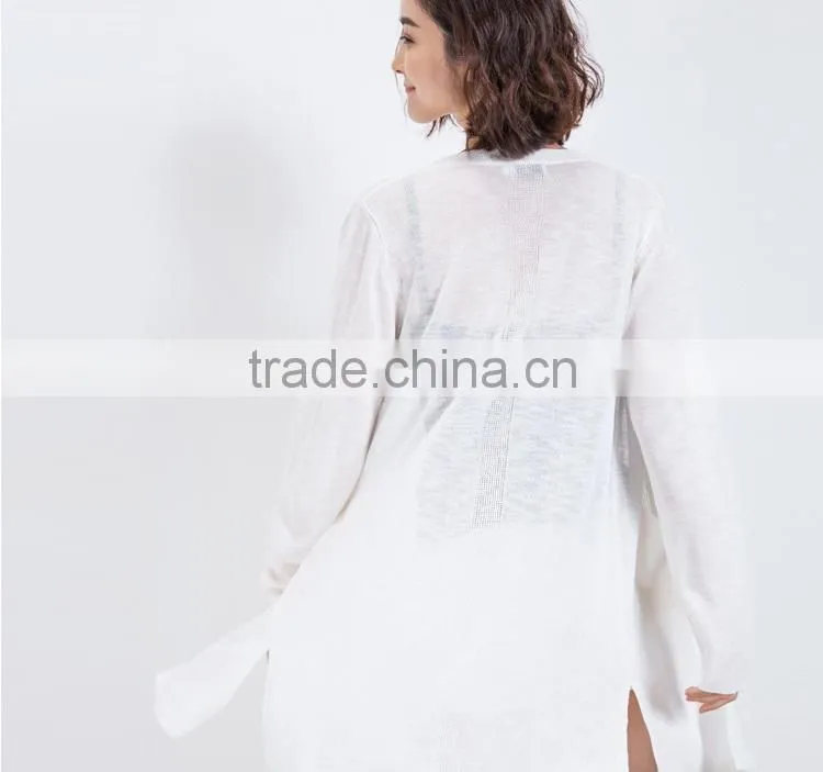 2016 New design fashion cardigan long knit sweater for ladies