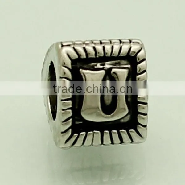 stainless steel metal alphabet Letter Beads