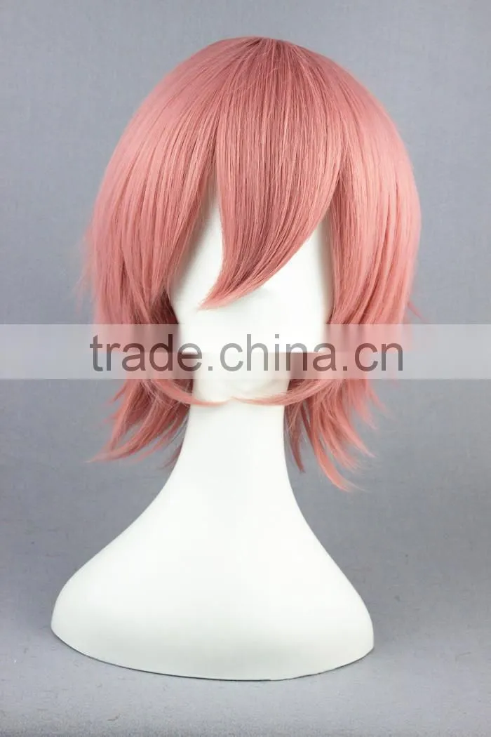 High Quality 35cm Short Straight Bleach wig SzayelAporro Granz Pink wig Synthetic Anime Wig Cosplay Hair Wig