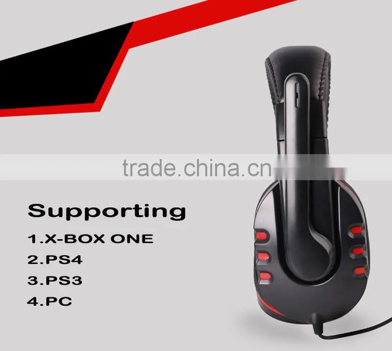 High quality fatory price video game accessory 4in 1wired headset with MIC for PS4/XBOX360/PS3/PC