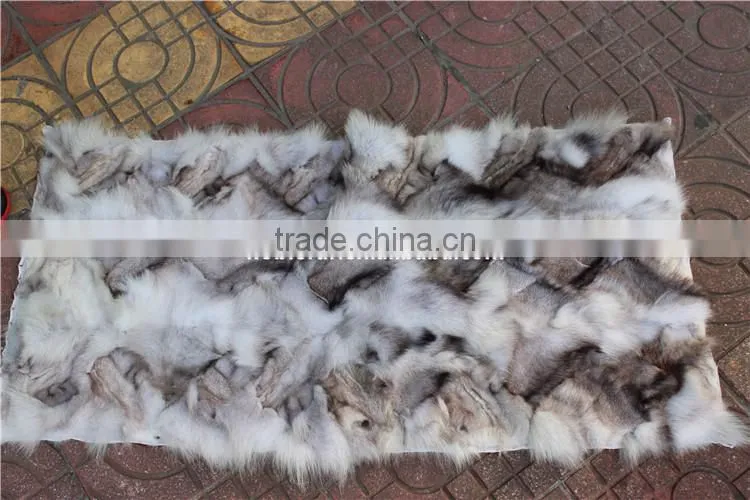 Real Fox Fur Plates Splice Fox Blanket For Garment Textile
