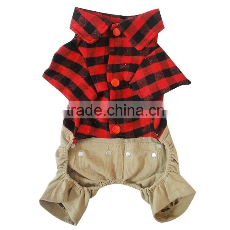 Windmills of England wool Plaid romper dog clothes